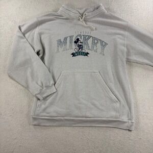 Disney Store Hoodie Small Oatmeal Vintage 90s Mickey Mouse Made in USA Nstalgic